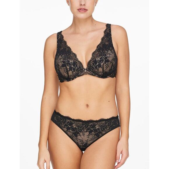 Thirdlove All Day Lace Uplift Plunge Bra sz 44 C black lace underwire WL378 - Picture 1 of 6